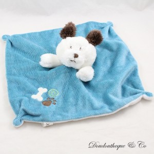Flat dog cuddly toy TENDERTOYS blue embroidery bone and paw print 25 cm