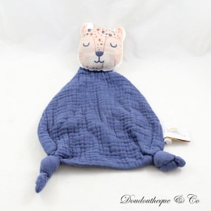Panther Flat Cuddly Toy, CARROT & CIE, Blue Swaddle 28 cm