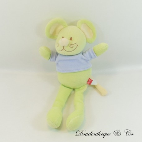 Plush mouse TEX CARREFOUR green blue t-shirt 28 cm Plush mouse TEX CARREFOUR green blue t-shirt 28 cm