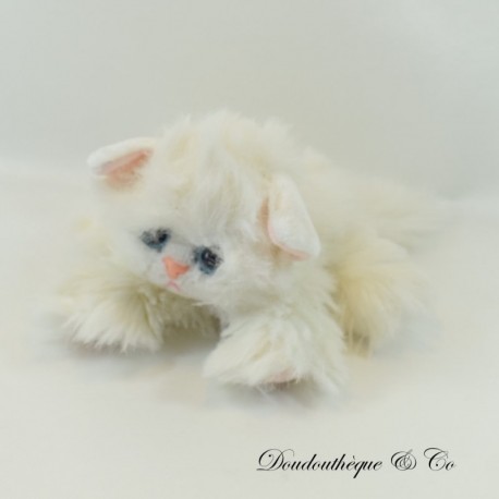 Plush Cat LITTLE KITTEN TYCO Kitty Kittens White Elongated Vintage 1992 26 cm