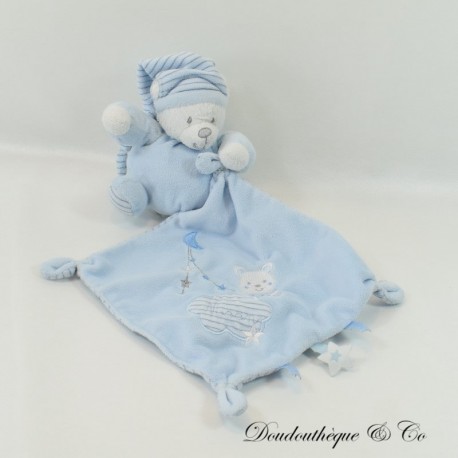 Doudou handkerchief bear MAX & SAX Crossroads blue Moon stripes 16 cm