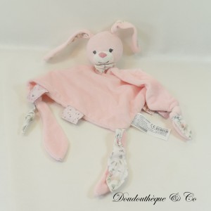 Flat rabbit cuddly toy BOUT'CHOU triangle pink Monoprix 30 cm