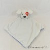 Dog Flat Cuddly Toy, SMALL BOAT, Blue and White Diamond 34 cm
