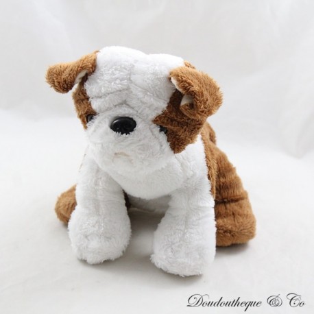 Peluche chien SOFT FRIENDS Bouldogue français marron blanc 22 cm