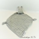 Hippopotamus Flat Cuddly Toy, LIEWOOD Swaddle Diamond Grey Taupe 38 cm