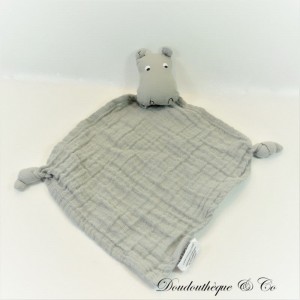 Nilpferd Flaches Kuscheltier, LIEWOOD Swaddle Diamond Grey Taupe 38 cm