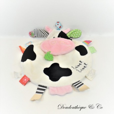 Flaches Kuscheltier Kuh LABEL LABEL Etiketten Weiß schwarz 27 cm Flaches Kuscheltier Kuh LABEL LABEL Etiketten Weiß schwarz 27 cm