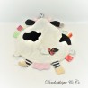 Flat cuddly toy cow LABEL LABEL labels White black 27 cm