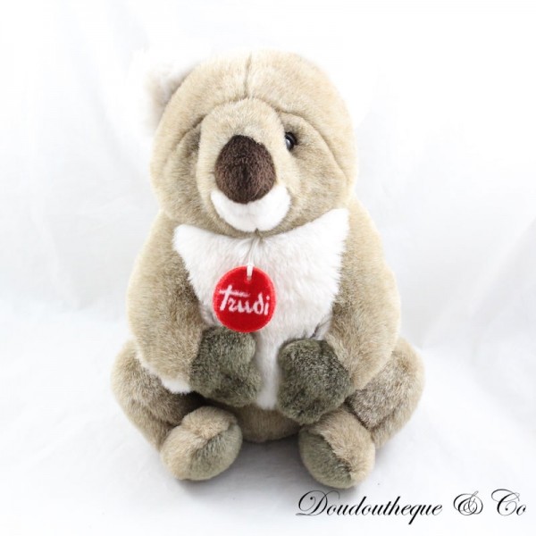 TRUDI koala plush brown white red medallion 27 cm SOS cuddly toy