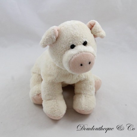 Stuffed beige pig micro beads