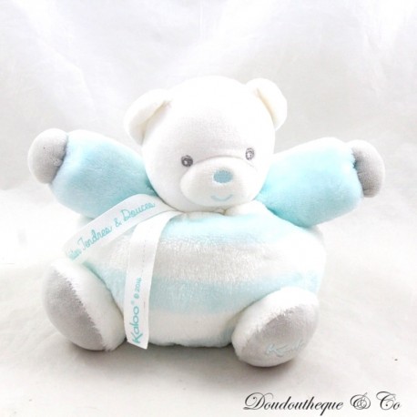 Weiche blau weiß gestreifte KALOO Bär Plüsch mollig zart und weich Kreationen 16 cm Weiche blau weiß gestreifte KALOO Bär Plüsch mollig zart und weich Kreationen 16 cm
