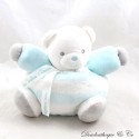 Soft Blue White Striped KALOO Bear Plush Chubby Tender and Soft Creations 16 cm