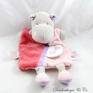 Doudou marionnette hippopotame DOUDOU ET COMPAGNIE Flip Flap rose DC2784