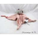 Flat cuddly toy MOULIN ROTY Les jols trop beaux pink swaddle 34 cm