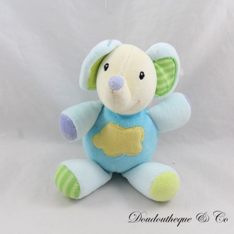 Peluche éléphant BABYSUN bleu