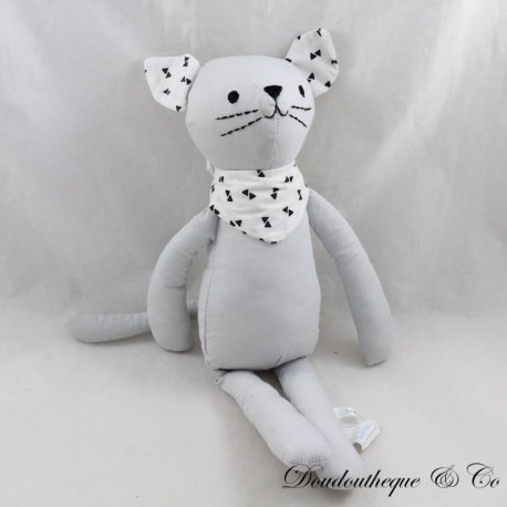 Katze Kuscheltier BOUT'CHOU Monoprix graues Bandana Katze Kuscheltier BOUT'CHOU Monoprix graues Bandana