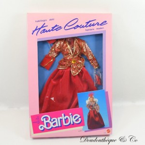 Vintage 1986 Barbie Bambola Vestiti MATTEL Rosso Haute Couture Ref 3248