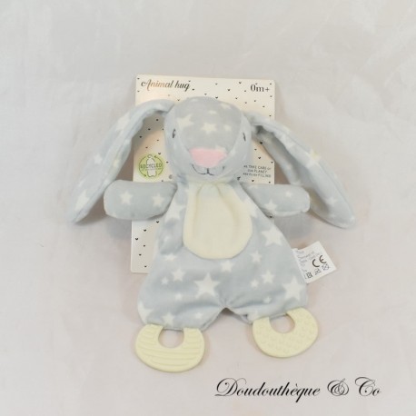 ZDT ACTION Rabbit Flat Beißring Bettdecke Grau Weiß 23 cm NEU ZDT ACTION Rabbit Flat Beißring Bettdecke Grau Weiß 23 cm NEU