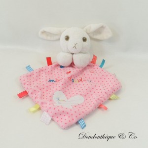 Flat rabbit cuddly toy NICOTOY pink diamond embroidery butterflies 32 cm