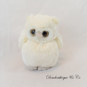 Owl plush toy BUKOWSKI owl beige and taupe 16 cm