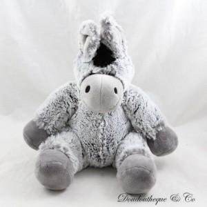 MONOPRIX donkey plush in grey black sitting grey and black 30 cm