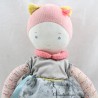 MOULIN ROTY Mademoiselle et Ribambelle blue pink doll cuddly toy 32 cm