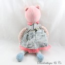 MOULIN ROTY Mademoiselle et Ribambelle blue pink doll cuddly toy 32 cm