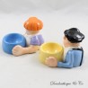Set of egg cups Les Bidochons TROPICO DIFFUSION Robert et Raymonde ceramics 1997