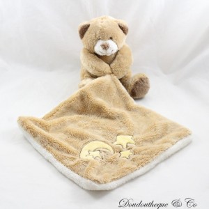 KING BEAR brown star yellow moon bear handkerchief cuddly toy 40 cm