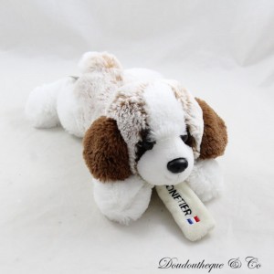 CMP bufanda bordada de peluche de perro marrón blanco moteado Monetier 21 cm