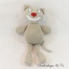 Stuffed Cat TISSEA two face (happy and sleepy) brown bell 26 cm
