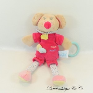 Mouse plush BABY NAT Rosie Pouet activity puppet - Pink toot 28 cm