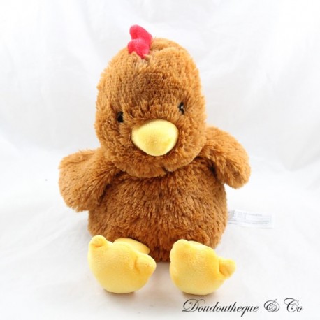 Borsa acqua calda peluche gallo WARMIES microonde gallina marrone 28 cm