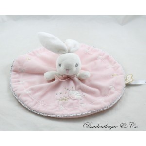 KALOO Bunny Flat Blanket Pink Round Bead Flower Embroidery 26 cm