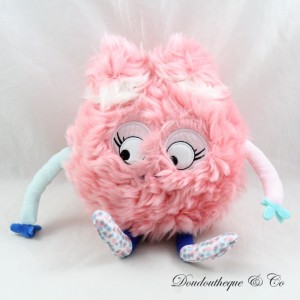 Coral monster plush DOUDOU ET COMPAGNIE Les Oobiz puppet pink blue 18 cm