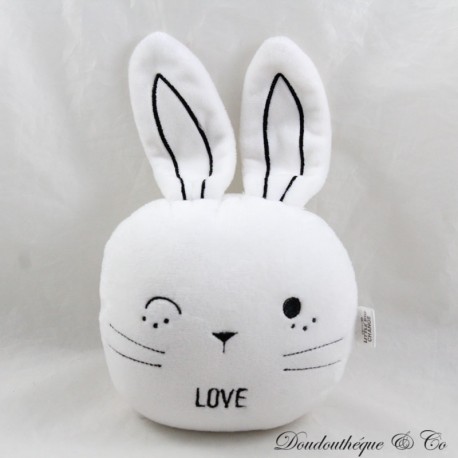 Musikalischer Hase Plüsch LITTLE BIG CHANGE schwarz weiß Liebeshasenkopf 23 cm