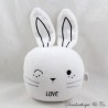 Musikalischer Hase Plüsch LITTLE BIG CHANGE schwarz weiß Liebeshasenkopf 23 cm