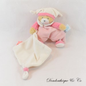 Semi flat bear blanket BABY NAT Brioche bear handkerchief pink BN0341 20 cm