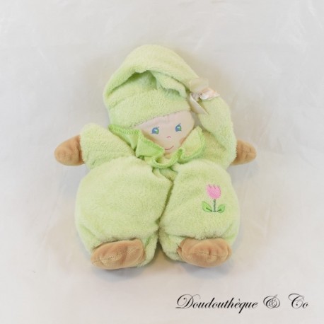 Puppe Elf AJENA Grüne Schleife Band Glocke Tulpe 23 cm Puppe Elf AJENA Grüne Schleife Band Glocke Tulpe 23 cm