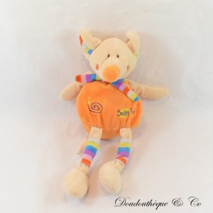 Maus Plüsch BABY NAT Orange mehrfarbiger Schal 28 cm