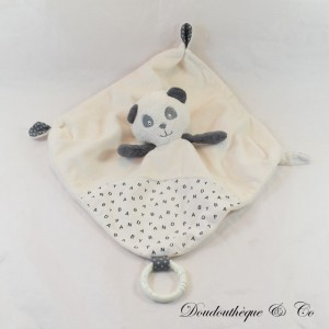 Doudou Panda Chao Chao SAUTHON blanc et noir anneau dentition 30  cm
