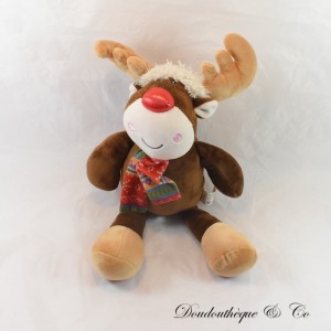 Stuffed Reindeer ROLDAN Elk or Deer Christmas Scarf and Hat 55 cm