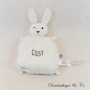 Organic Rabbit Flat Blanket LITTLE BIG CHANGE Cosy White with Cherry Stones 23 cm