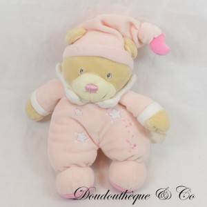 Stuffed bear NICOTOY pink stars pink hat 22 cm