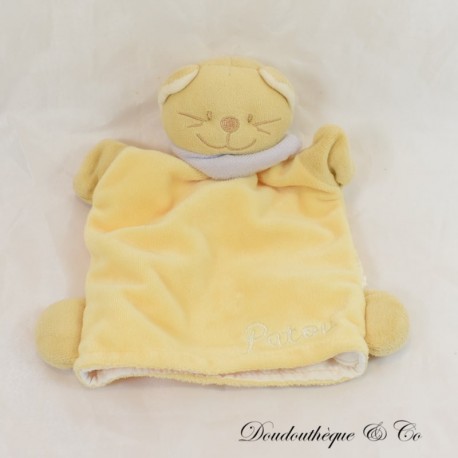 Decke Puppe Patou Katze BENGY gelber Schal grün 20 cm Decke Puppe Patou Katze BENGY gelber Schal grün 20 cm