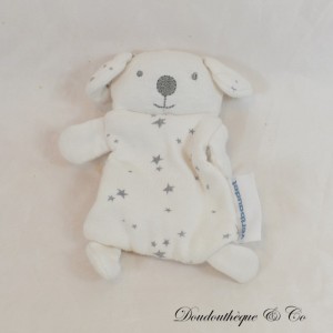 Mini doudou ours VERTBAUDET étoiles blanc argent 12 cm