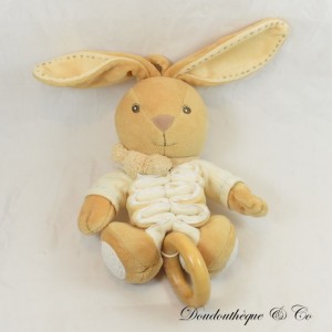 KALOO Musical Hase Plüschtier Dehnbares Akkordeon Beige und Holz 26 cm