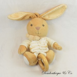 KALOO Musical Rabbit Soft Toy Stretchable Accordion Beige and Wood 26 cm