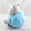 OBAIBI Nashorn Kuscheltier grau blau weiß Glocke 20 cm