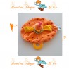 Doudou plat Poule Bergamotte la cocote NATURE ET DECOUVERTE orange anneau dentition